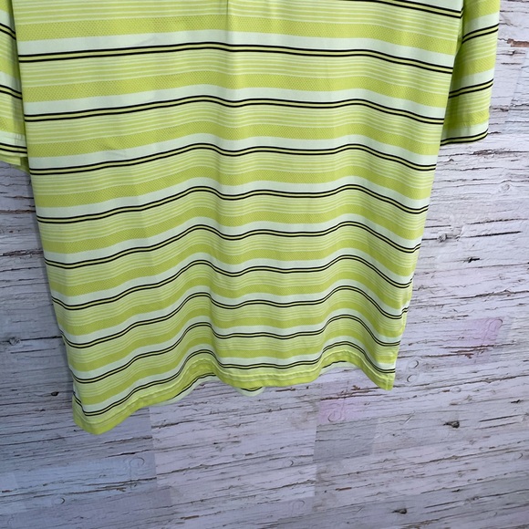 PGA tour yellow striped golf shirt XL top polo - Picture 2 of 10